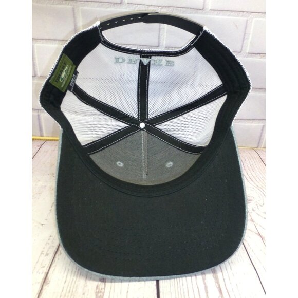 Drake Waterfowl Gray & White Trucker Hat With Mesh Back Adjustable Snapback - Picture 6 of 9